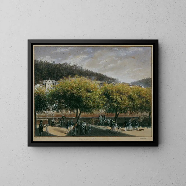 The new meadow at Karlsbad - Karl Joseph Aloys Agricola — framed artwork on a wall
