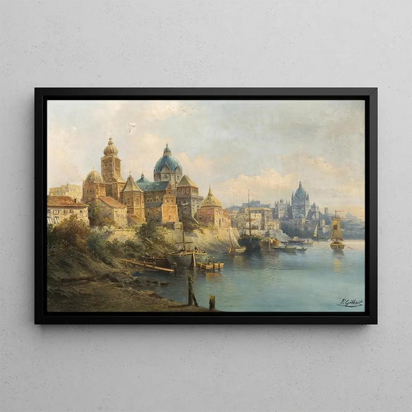 a port city - Karl Kaufmann — framed artwork on a wall
