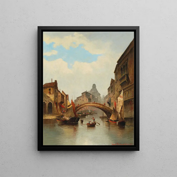 Venice motif painting - Karl Kaufmann — framed artwork on a wall