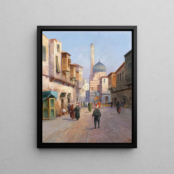 Oriental Street Scene - Karl Kaufmann — framed artwork on a wall
