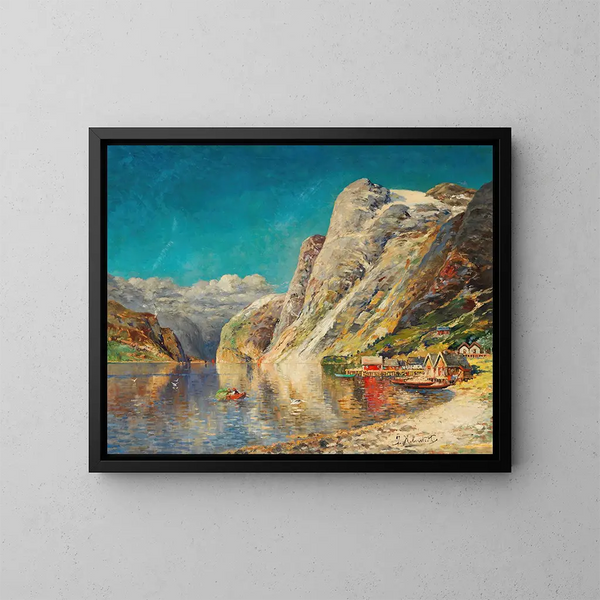 Summer at the Norwegian Fjord - Karl Kaufmann — framed artwork on a wall