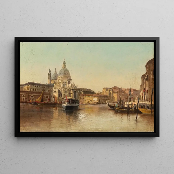 Venice, Grand Canal with view of Santa Maria della Salute - Karl Kaufmann — framed artwork on a wall