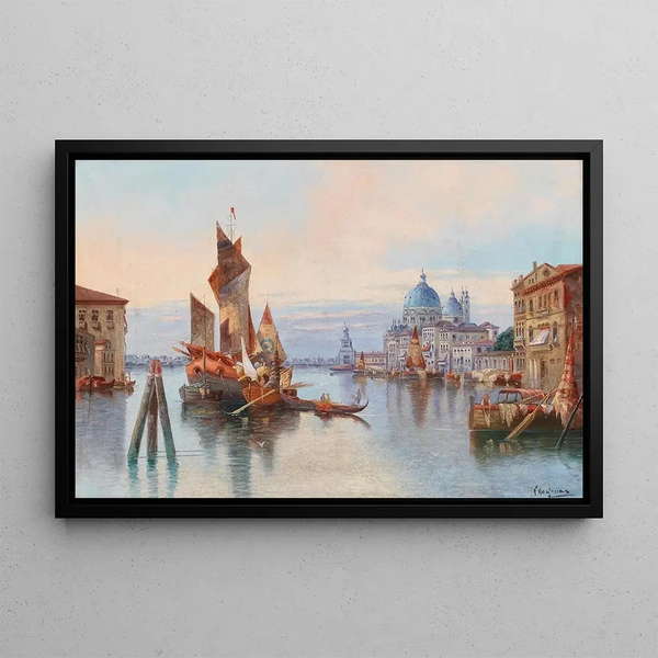 Venice, view of Santa Maria della Salute - Karl Kaufmann — framed artwork on a wall