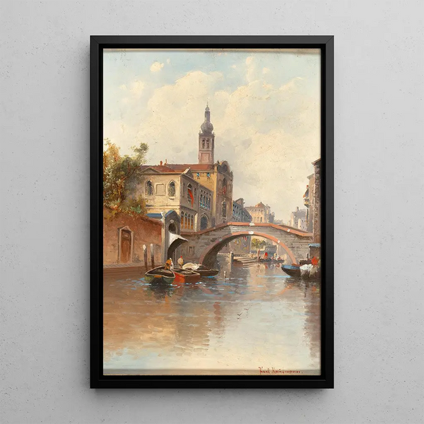 Canal Reggio in Venice - Karl Kaufmann — framed artwork on a wall