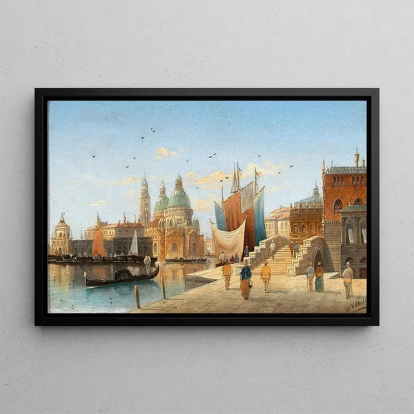 Venice, view of Santa Maria della Salute - Karl Kaufmann — framed artwork on a wall