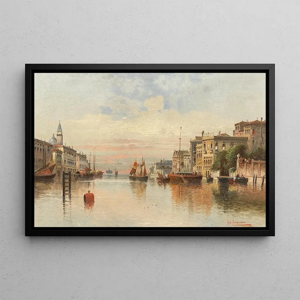 Venice, view of a canal - Karl Kaufmann — framed artwork on a wall