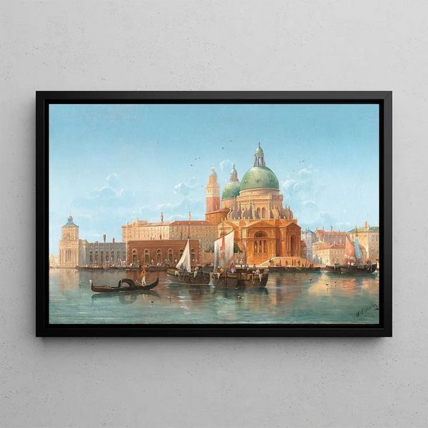Venice, view of Punta della Dogana - Karl Kaufmann — framed artwork on a wall