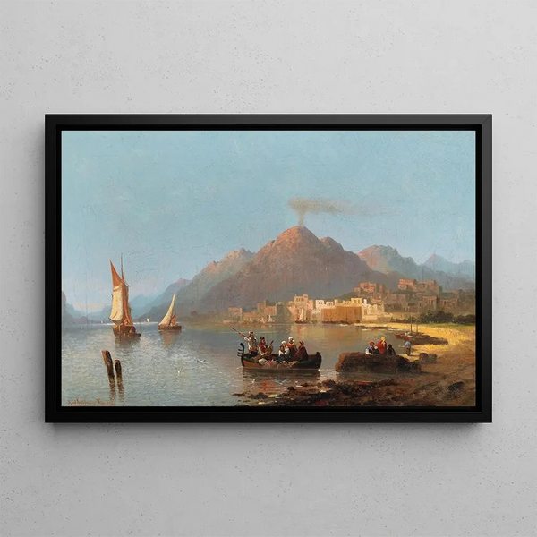 View of Vesuvius - Karl Kaufmann — framed artwork on a wall