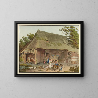 The plowman's departure - Karl Ludwig Zehender — framed artwork on a wall