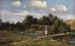 Summer landscape painting with a lavender picker - Karl Millner — artwork view