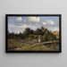 Summer landscape painting with a lavender picker - Karl Millner — framed artwork on a wall