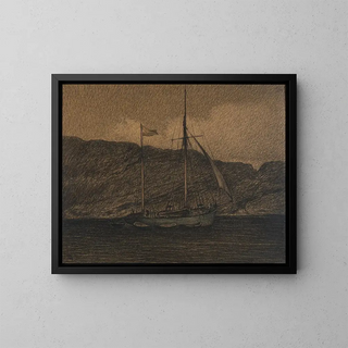 Fishing boat - Karl Nordström — framed artwork on a wall