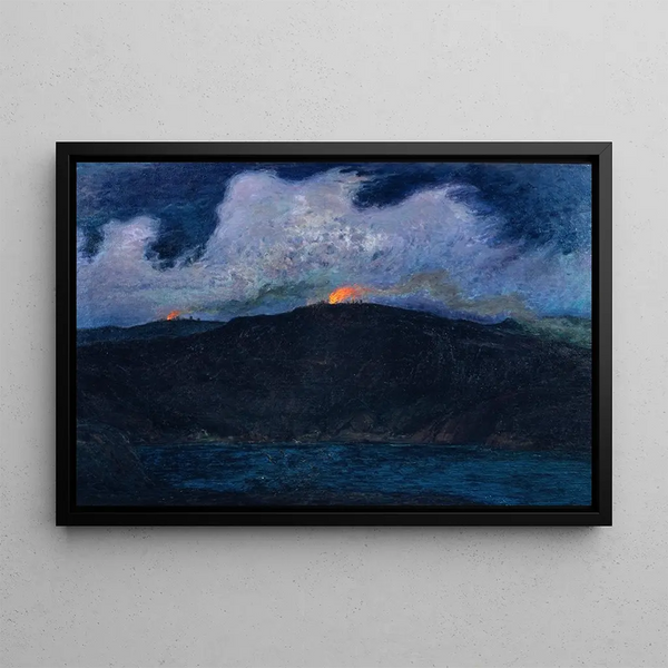 Feux de la Saint-Jean by stormy weather - Karl Nordström — framed artwork on a wall