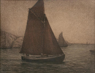 Fishing boats painting - Karl Nordström — artwork view