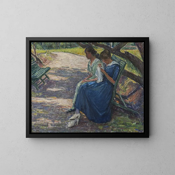 Nap in the garden - Karl Nordström — framed artwork on a wall