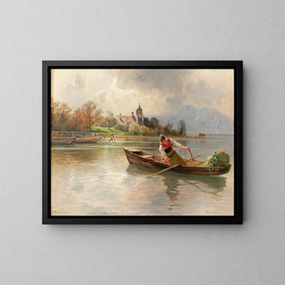 Landscape of Chiemsee - Karl Raupp — framed artwork on a wall