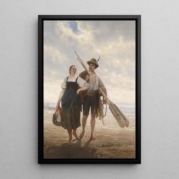 Fishermen of Chiemsee - Karl Raupp — framed artwork on a wall