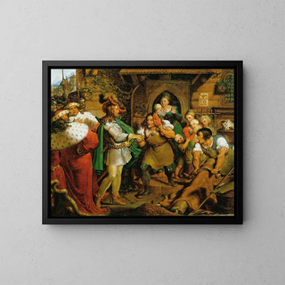 L'Empereur Maximilien visits the artisans - Karl Russ — framed artwork on a wall