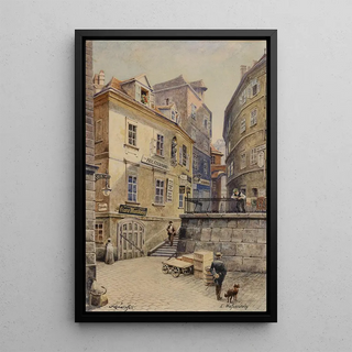 Hafnersteig Painting - Karl Schnorpfeil — framed artwork on a wall