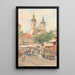 Vibrant Market Painting of Rochus next to Rochus Church on Landstraßer Hauptstraße - Karl Schnorpfeil — framed artwork on a wall
