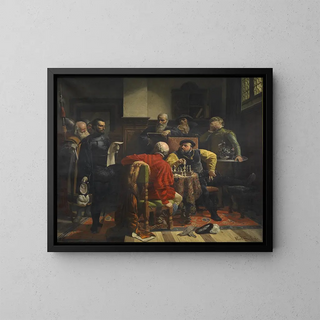 Announcement of the Death Penalty to Johann Friedrich of Saxony - Karl Swoboda — framed artwork on a wall