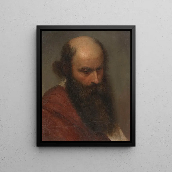 Study of a bearded man - Karl Theodor von Piloty — framed artwork on a wall