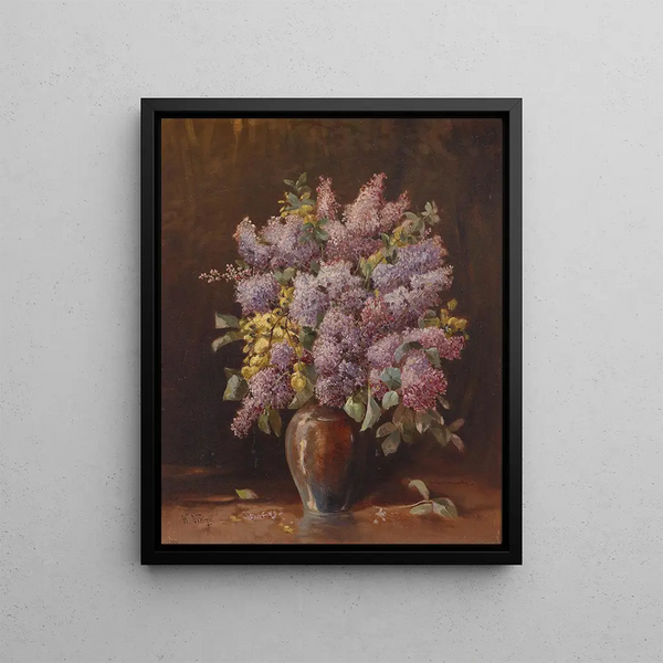 Lilac in a vase - Karl Vikas — framed artwork on a wall