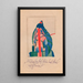 Construction in red, green and blue - Karl Wiener — framed artwork on a wall