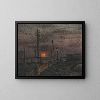 Rising Moon - Karl Wiener — framed artwork on a wall