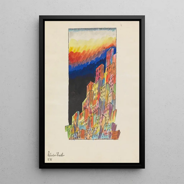Cityscape painting of Graz - Karl Wiener — framed artwork on a wall