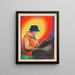 Lady in a Café - Karl Wiener — framed artwork on a wall
