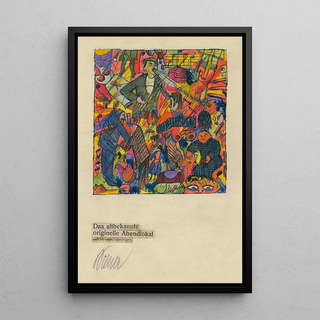 The famous evening café - Karl Wiener — framed artwork on a wall