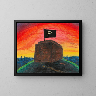 The Powder Banner - Karl Wiener — framed artwork on a wall