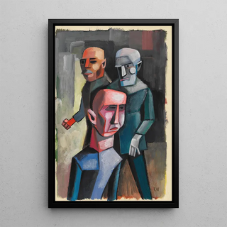 Three Men Without Date - Karl Wiener — framed artwork on a wall