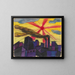 Industrial City Painting - Karl Wiener — framed artwork on a wall