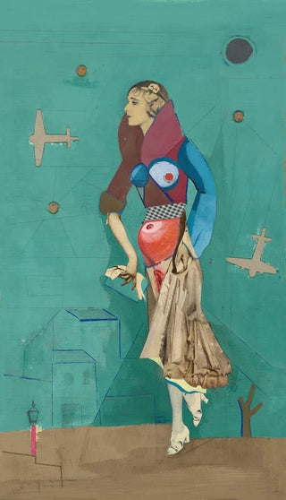 Woman two planes bombs - Karl Wiener — artwork view
