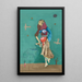 Woman two planes bombs - Karl Wiener — framed artwork on a wall