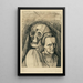 Portrait painting of a woman with a skull - Karl Wiener — framed artwork on a wall