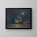 Factory of Gas under Moonlight - Karl Wiener — framed artwork on a wall