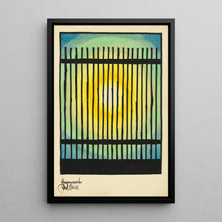 Present Painting - Karl Wiener — framed artwork on a wall
