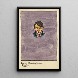 Mood Gray Self-portrait - Karl Wiener — framed artwork on a wall