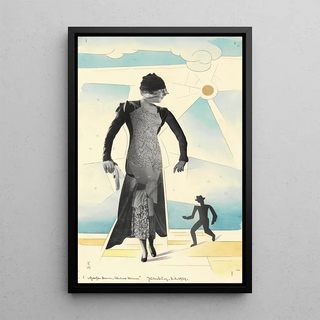 Large Lady Small Man - Karl Wiener — framed artwork on a wall
