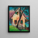 House Evening Painting - Karl Wiener — framed artwork on a wall
