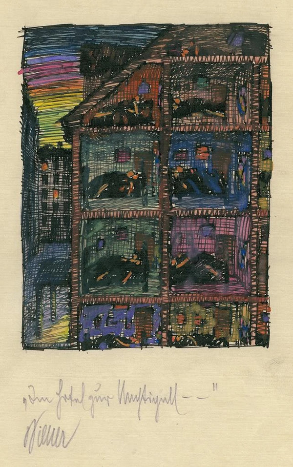 at the Nightingale Hotel - Karl Wiener — framed artwork on a wall