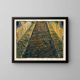 Composition en pavés et en herbe XVIII - Karl Wiener — framed artwork on a wall