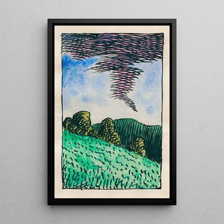 Study of a head in profile 10 sheets Graz XI - Karl Wiener — framed artwork on a wall