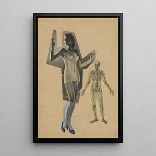 Girl and Death - Karl Wiener — framed artwork on a wall
