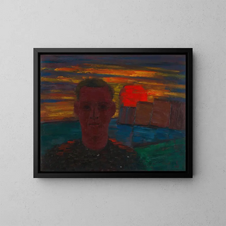 Portrait painting - Karl Wiener — framed artwork on a wall