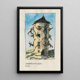Tour des fous - Karl Wiener — framed artwork on a wall
