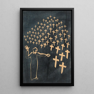 Plus jamais la guerre - Karl Wiener — framed artwork on a wall